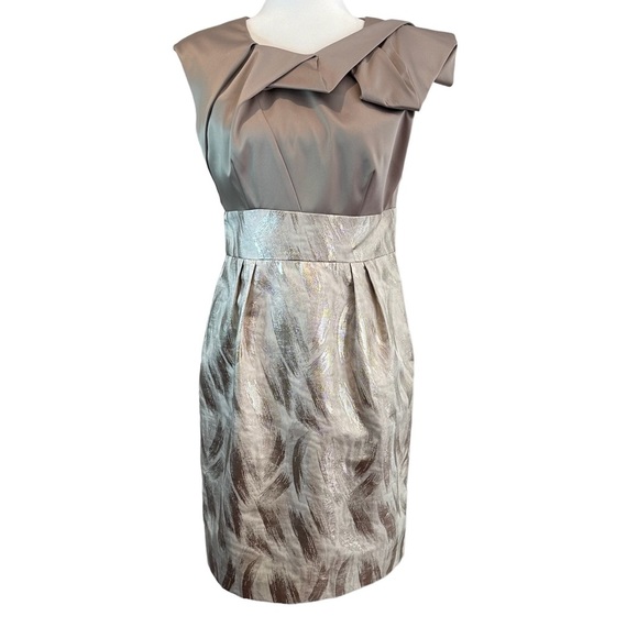 Eliza J NY Gold Mini Sleeveless Embellished Sheath Cocktail Dress Sparkle 8 - Picture 1 of 12